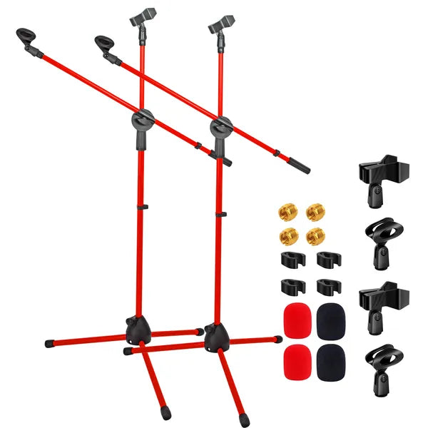 5 Core Mic Stand 2Pcs Plancher Hauteur réglable Tripod Microphone Stands W Télescoping Boom
