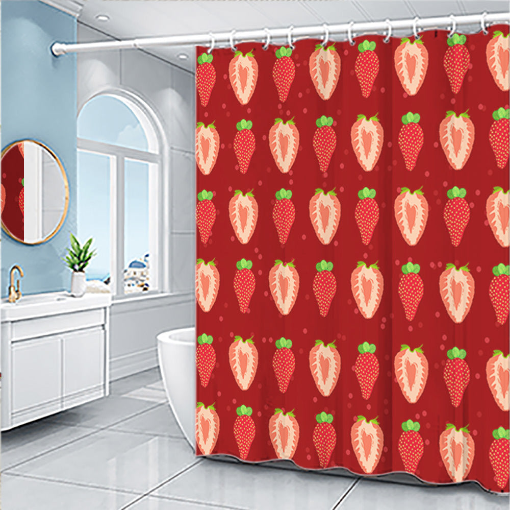 Ensemble de rideaux de douche pour fruits de la série Cartoon