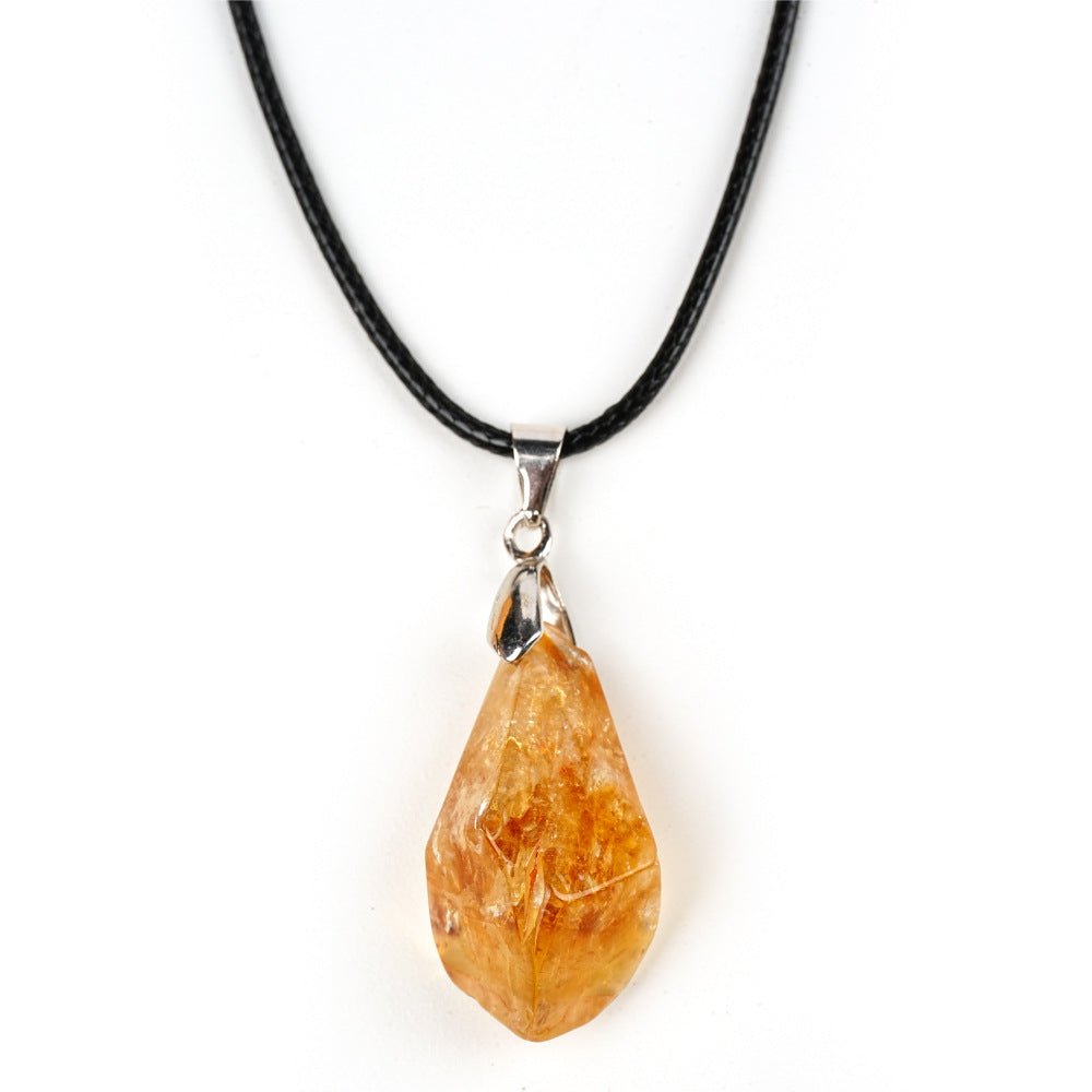 Pendentif naturel en grappe de citrine Collier irrégulier en pierre brute
