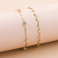 De style bohème Croix et double coeur Multi-couche Anklet