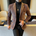 Hommes Patchwork Velvet en cuir Blazer