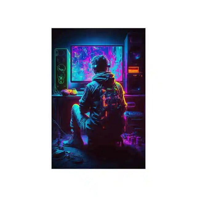 Affiche couleur de contrôleur Neon Gamer