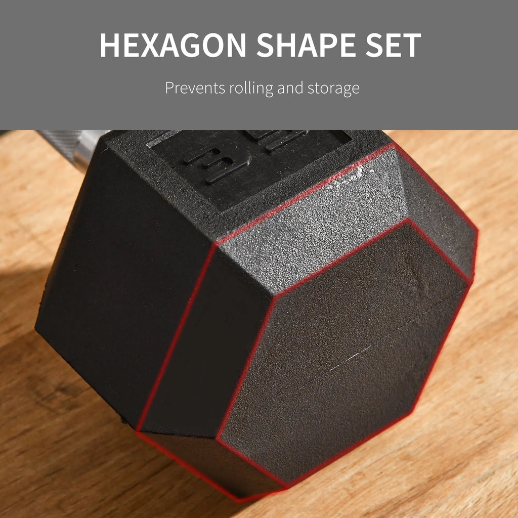 35lbs Caoutchouc Hex Dumbbells Poids Dumbbell Hand Weight Barbell pour l'entraînement de fitness du corps f