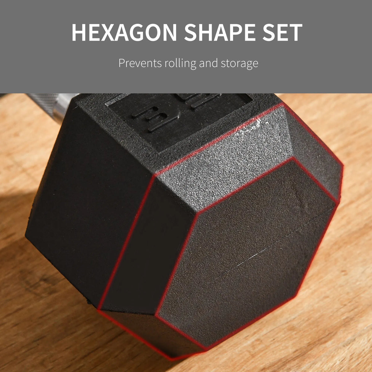 35lbs Caoutchouc Hex Dumbbells Poids Dumbbell Hand Weight Barbell pour l'entraînement de fitness du corps f