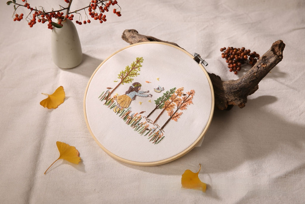Broderie tissu bricolage Flower and Grass Material Pack Kit de couture
