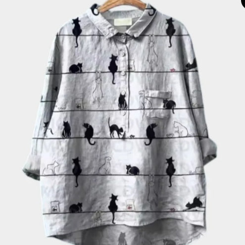 Cou rond imprimé pour femmes Casual Plus