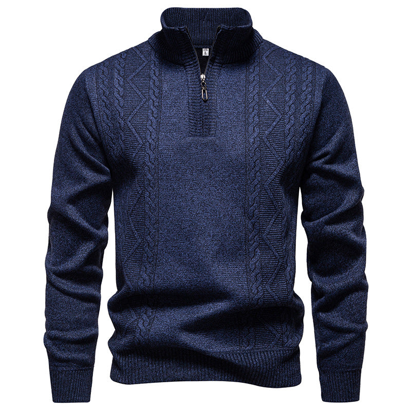 Hommes Arrivée d'hiver Stand-Collar demi-zip Pull-over tricoté Chandail