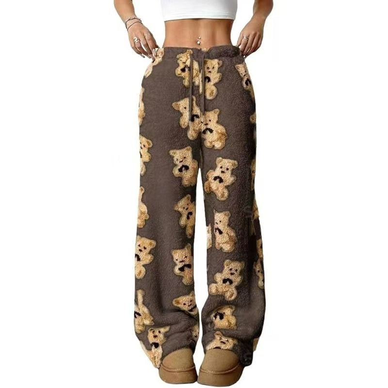 Pantalon large-jambe imprimé à l'épaisseur à l'épaisseur chic