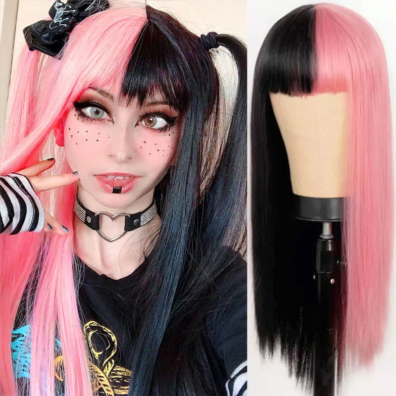 Wig Femme européenne et américaine mode longue droite