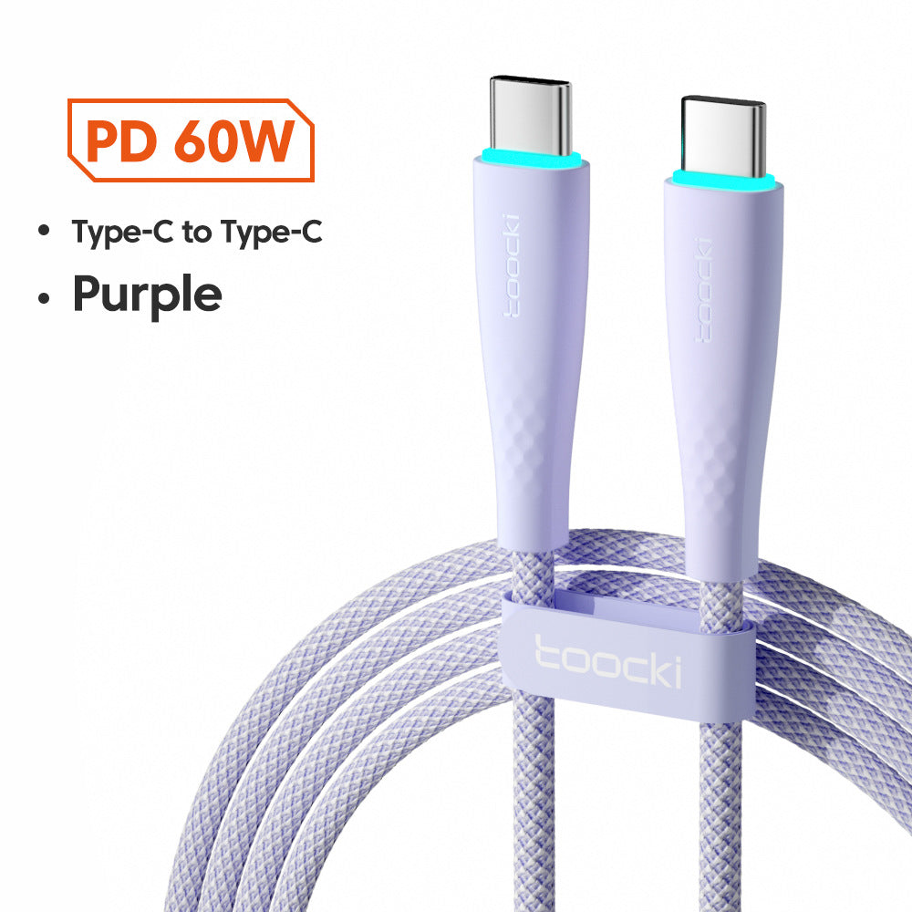 Câble USB de type C à USB C 100W 66W Chargement rapide