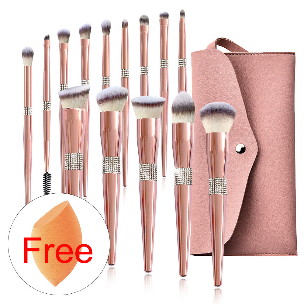 Portable maison électroplaqué rose or brosse de maquillage costume