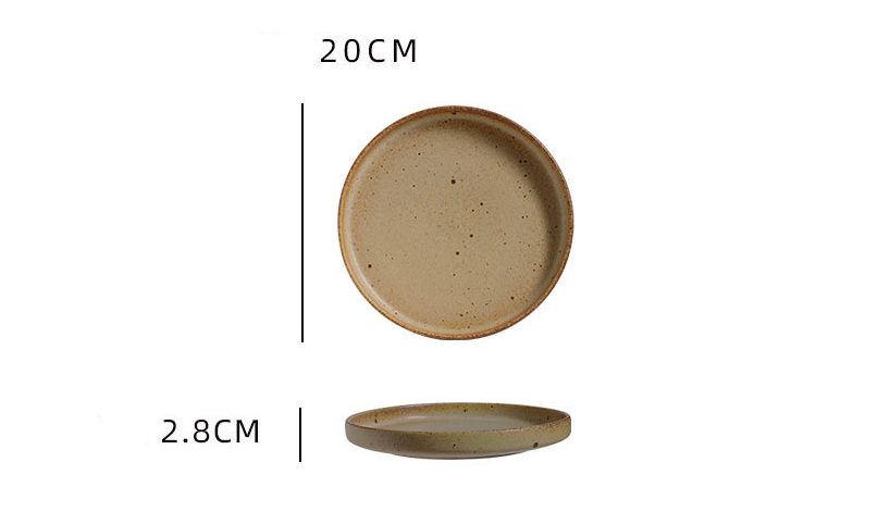 Style japonais Rough Potterie Assiette de dîner Style antique Vieilles taches