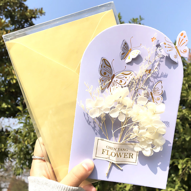Carte de souhaits en boîte 3D 3D anniversaire Bénédiction carte papillon forme