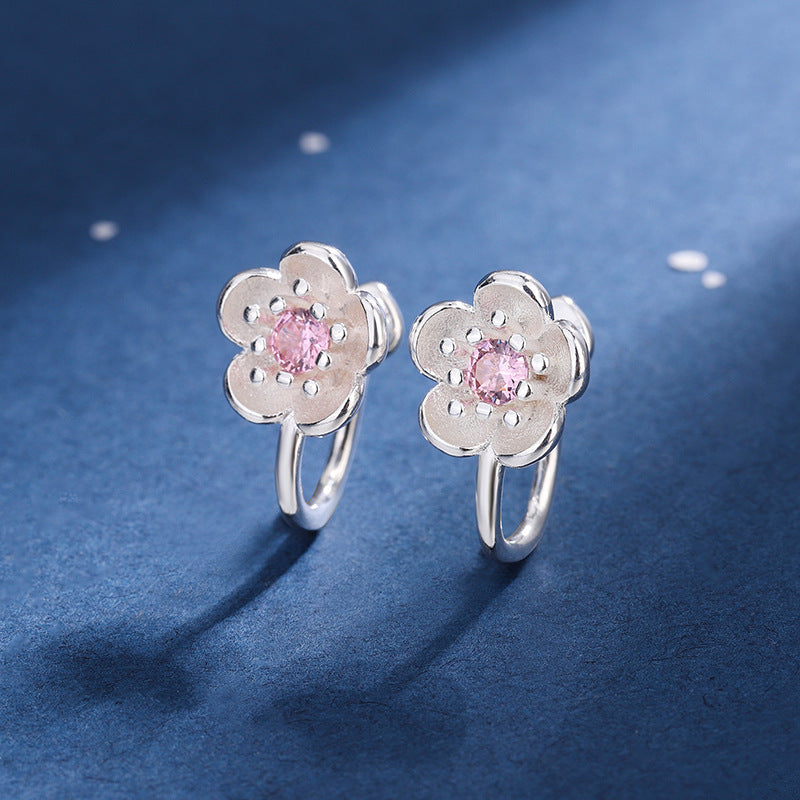 Cerise Blossom Ear Clip Femmes Style coréen