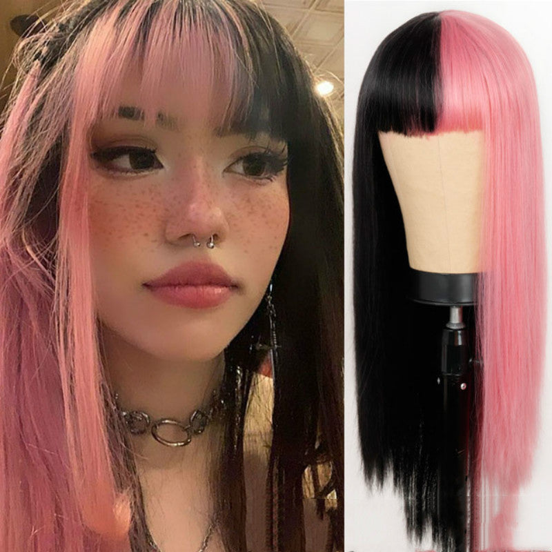 Wig Femme européenne et américaine mode longue droite