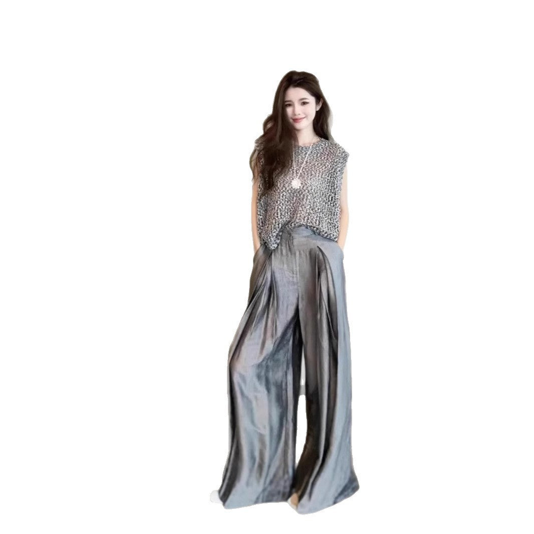 Un ensemble casual gris haut de gamme d'inspiration française