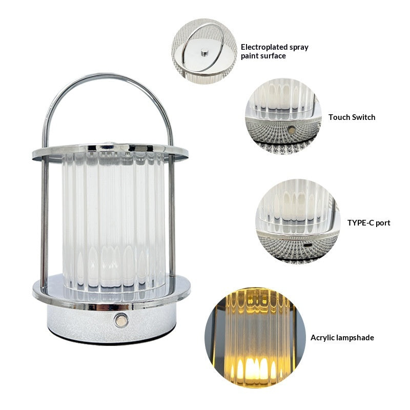 Lampe de camping à lumière chaude Lampe de bureau rechargeable