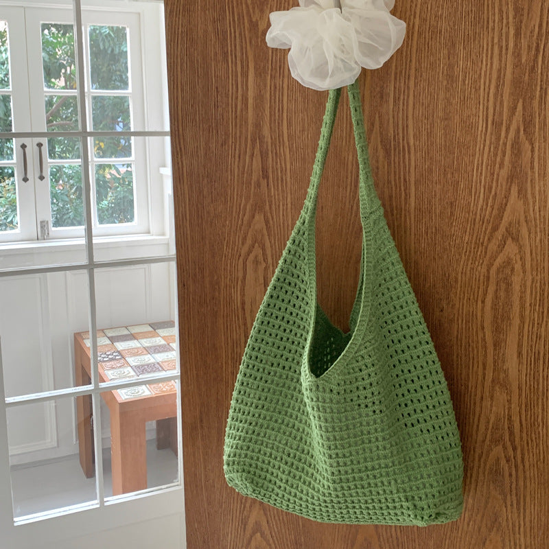 Sac à mailles creux de style Instagram tricoté Woven Purse