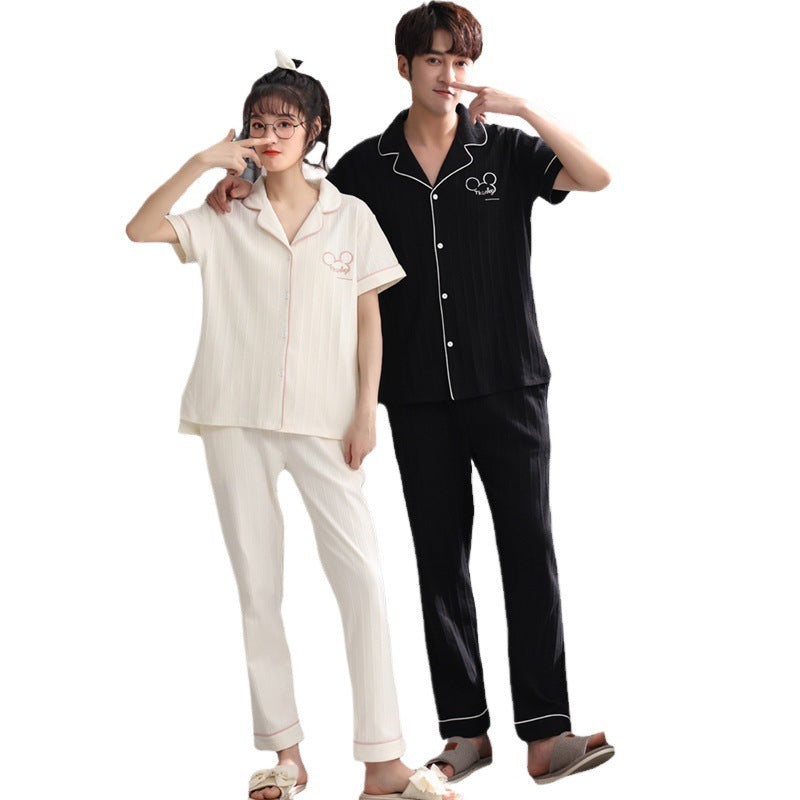 Couple pyjama hommes coton rouge année animal pantalons manches courtes maison vêtements ensemble