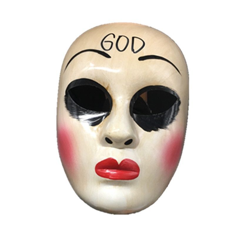 Plan humain clair Homme et femme DIEU Croix Masque d'Halloween