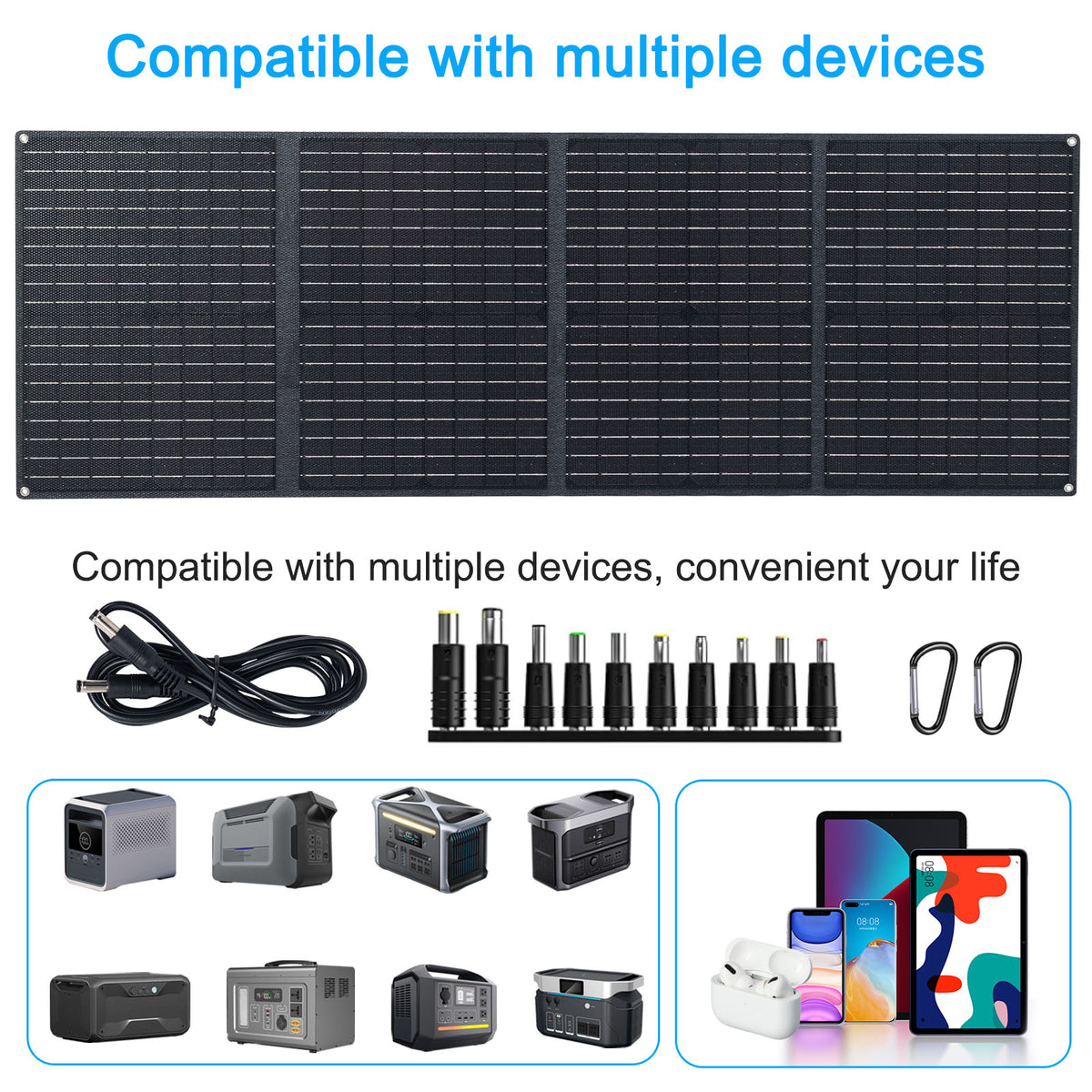 60W Portable Solar Panel Monocrystalline Foldable Solar Panel IP65 Waterproof Solar Panel C