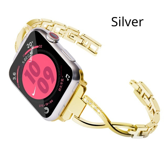 Bracelet de montre à lien X en métal mode