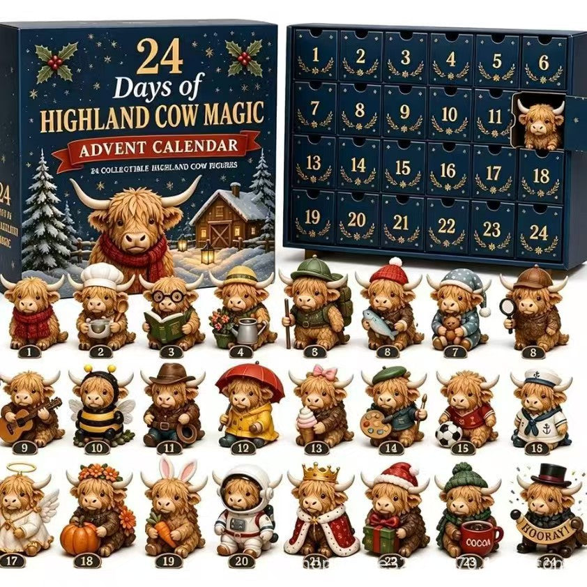 Calendrier de Noël de la vache Highland