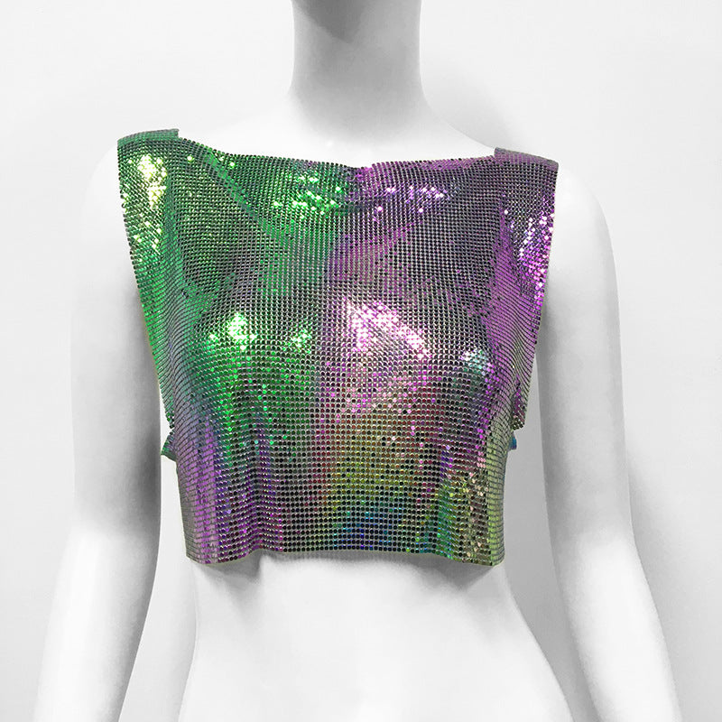 Les paillettes en métal pour femmes Top Veste de style doux et épicé