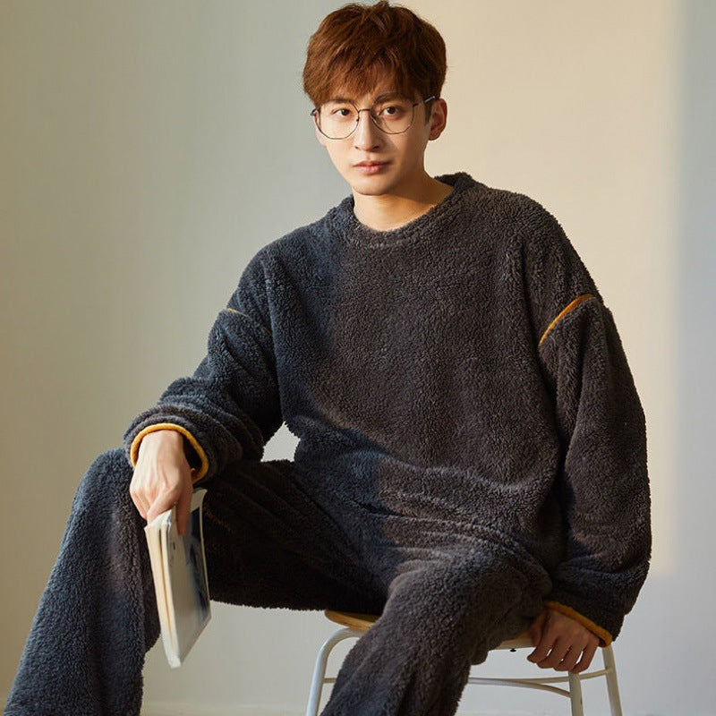 Automne et hiver Fleece doublée d'épaisse Fleece Corail Casual rond Col Loose Plus Taille Homewe