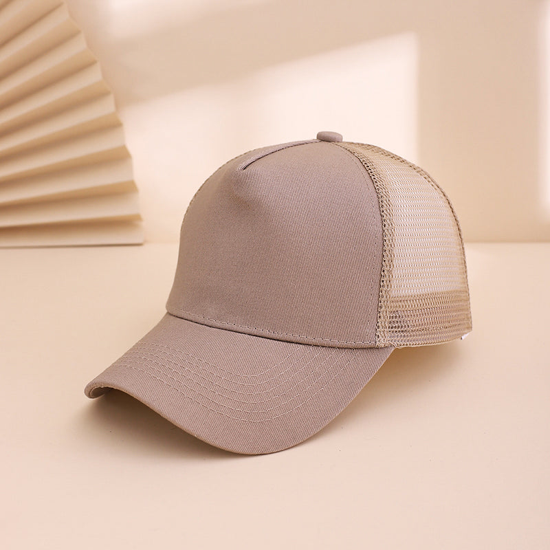 Solid-color Patchwork Mesh Respirant Soft-top Trendy et Simple Style Cap de baseball Suitab