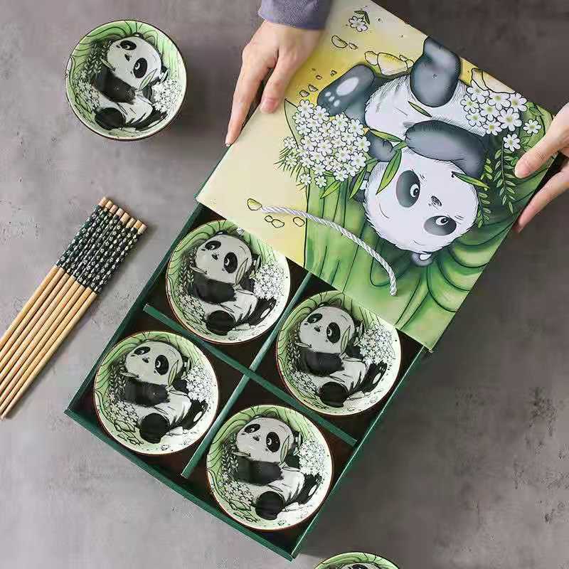 Panda Bowl Set housen combined tableware boîte cadeau