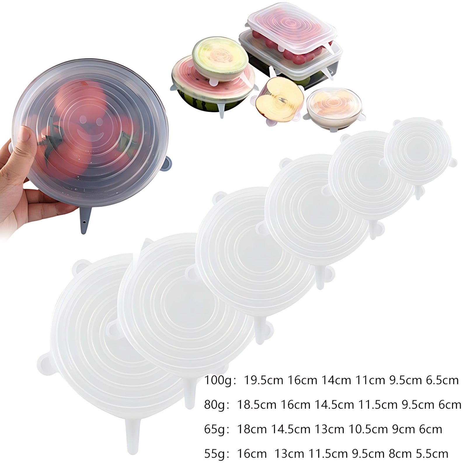 Multifonctionnelle Silicone Stretch Lids