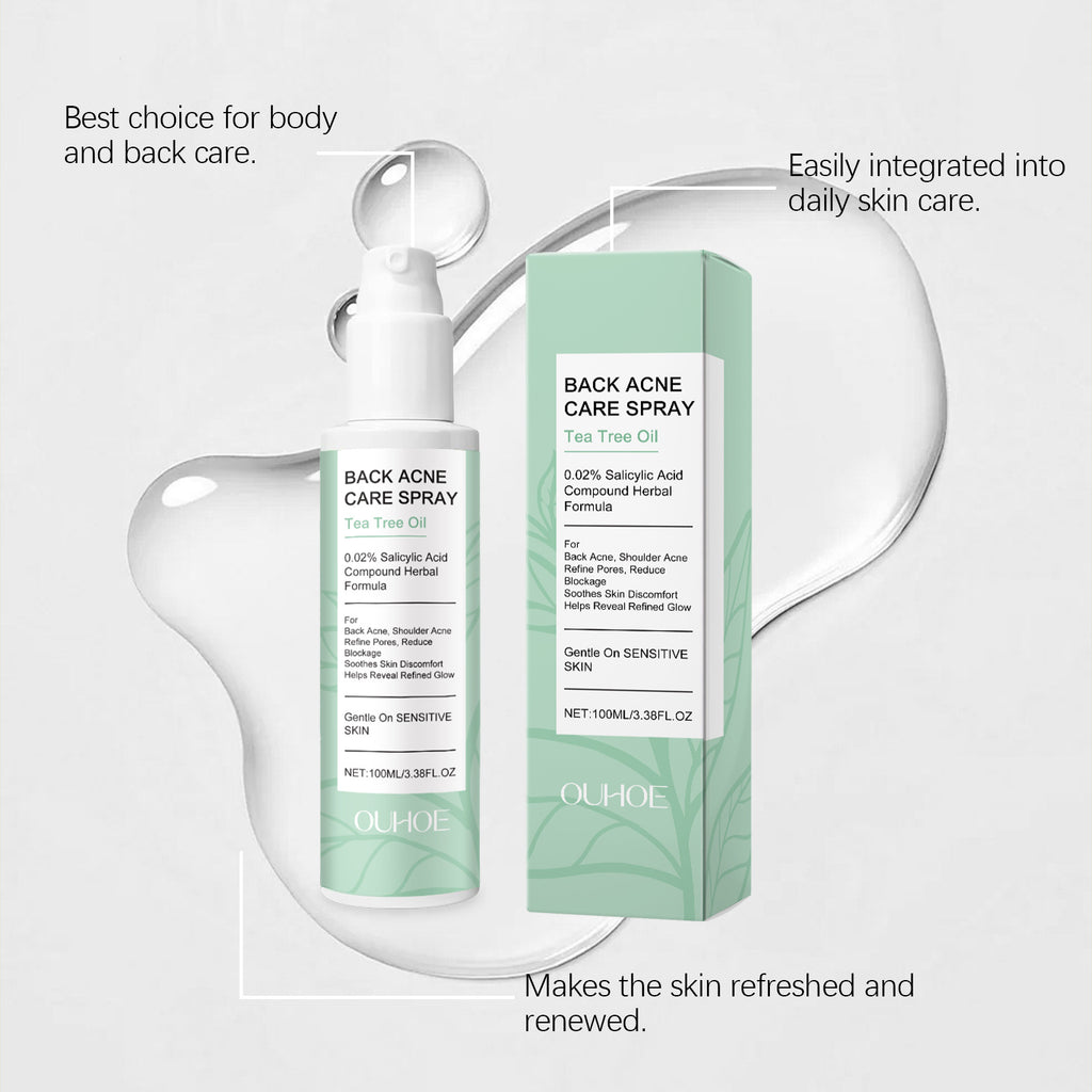 Spray hydratant doux pour le dos du corps avec des ingrédients apaisants