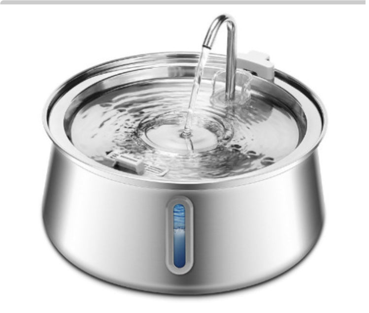 All Stainless Steel Animals Round Track Type Water Dispenser Large Capacity Dogs and Cats Wat