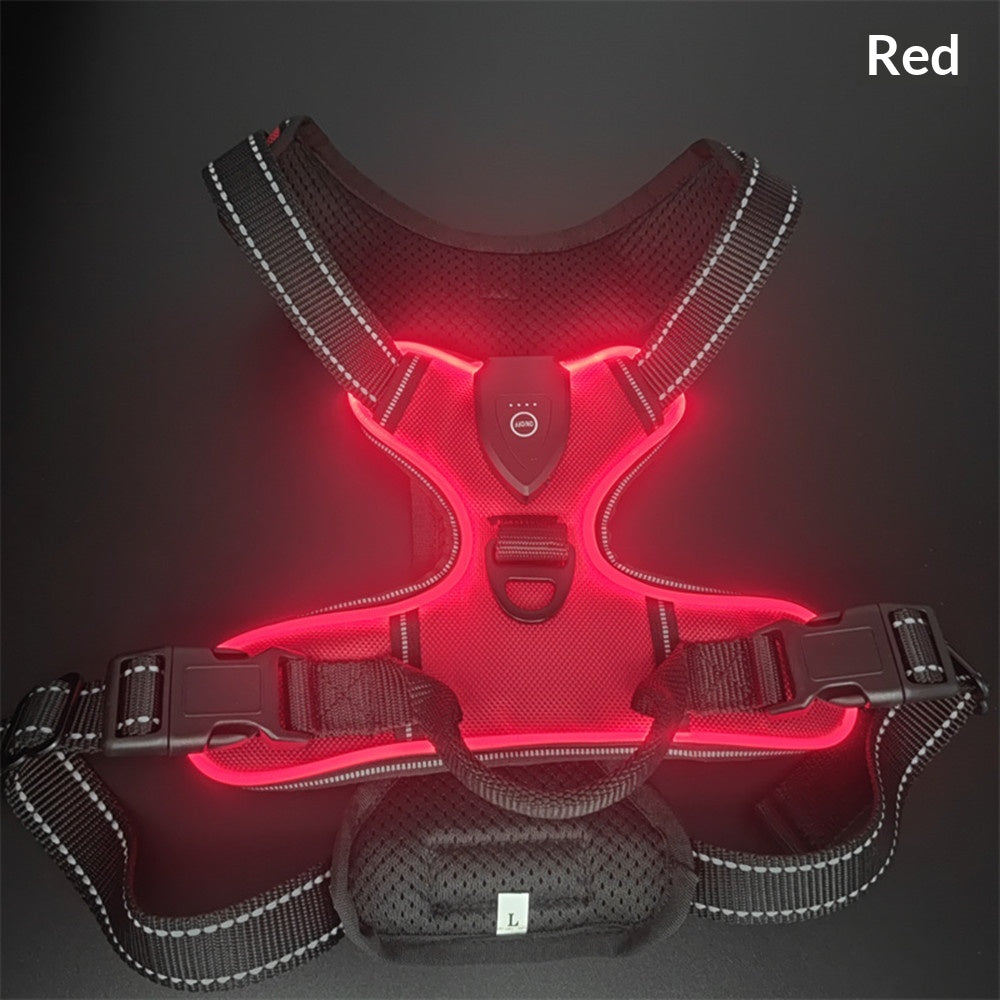 Led Pet Light-Up Harness Nighttime Dog Walking Anti-Collision Veste d'éclair réglable pour