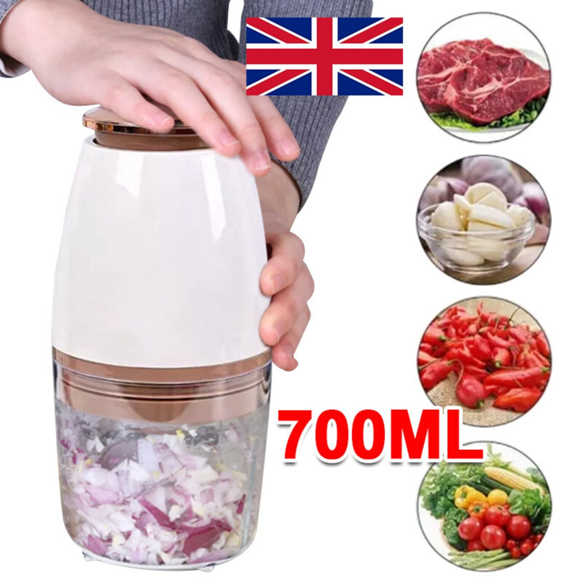 Mélangeur de fruits de viande à mélangeur de légumes électriques 700ML