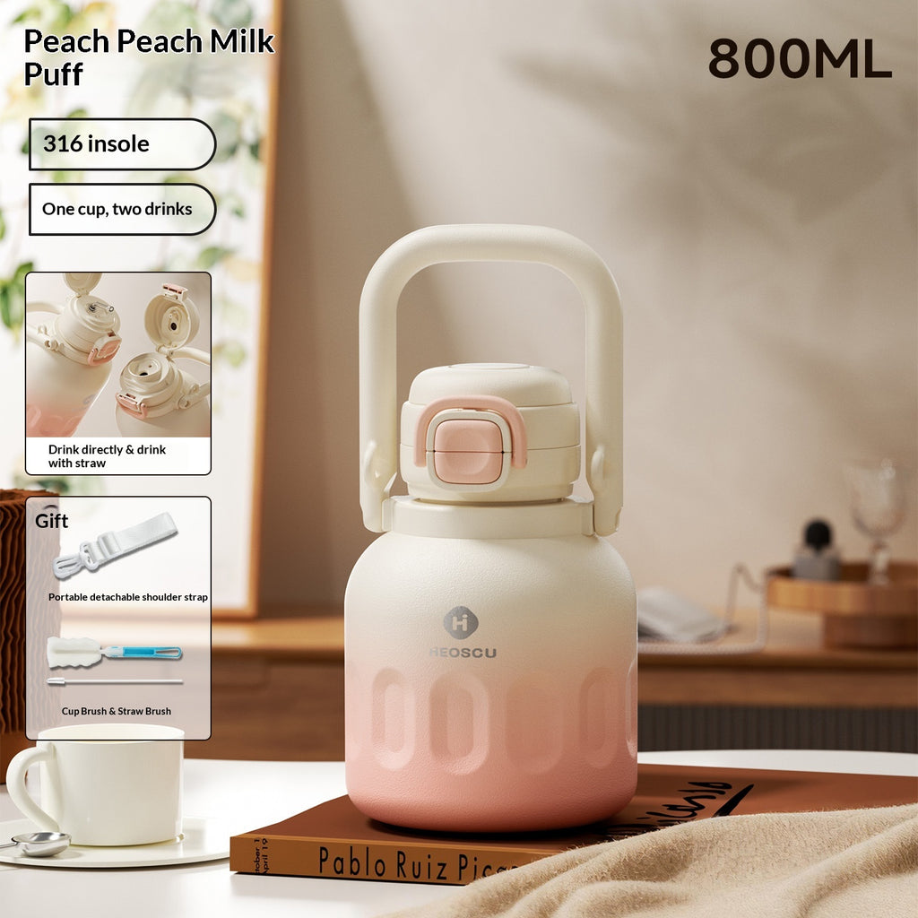 Bouteille d'eau de paille de grande capacité avec isolation