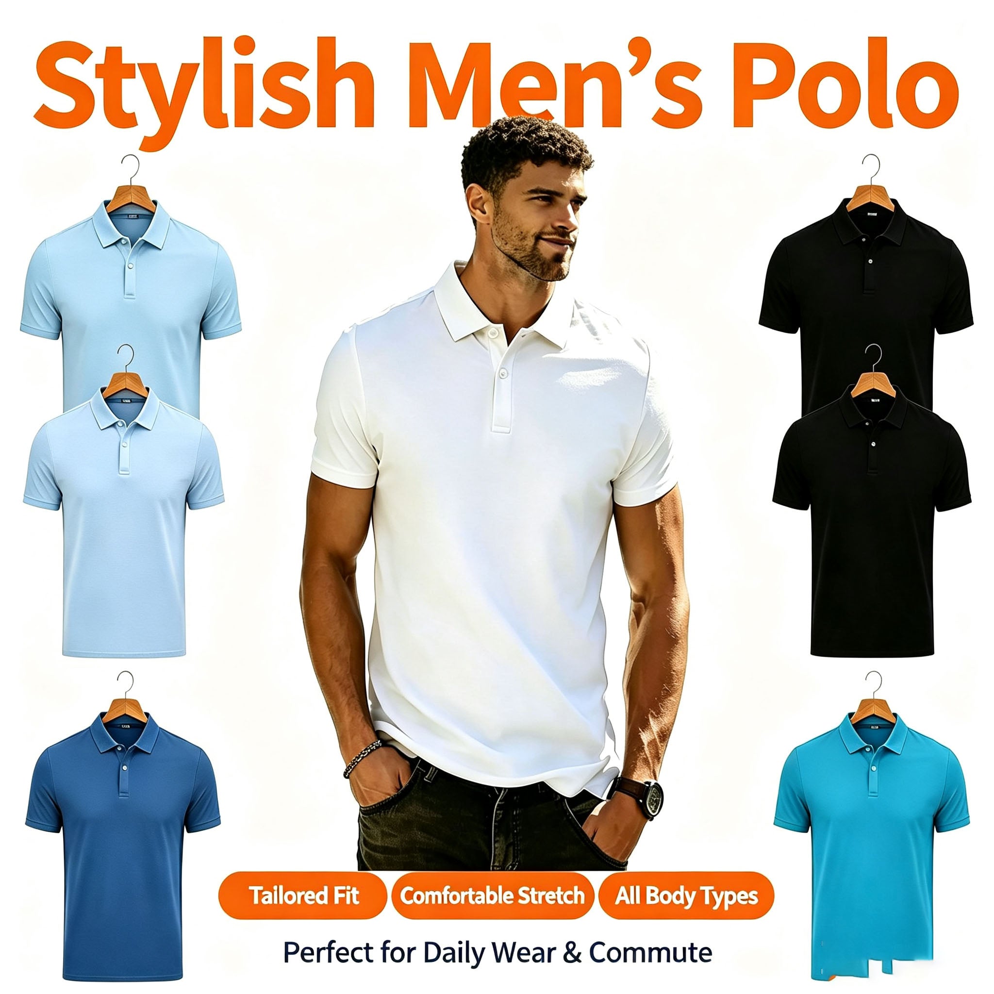 Été Slim-fit Hommes Pure Couleur Business Casual chemises à manches courtes - Trendy Breathable T