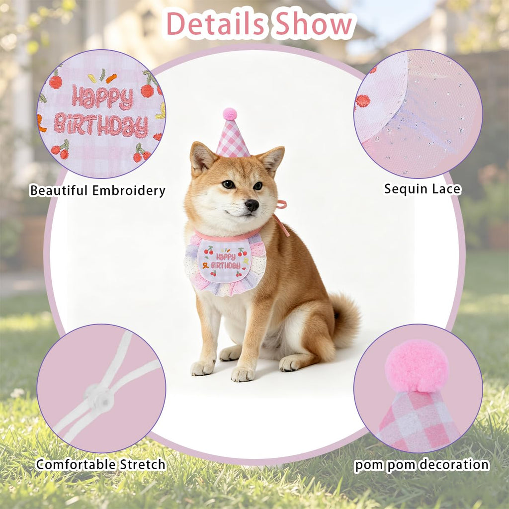 Costume de princesse de chat Robes de chat Tutu Kitte Ensemble d'écharpe de chapeau d'anniversaire Vêtements Dog Outfit for