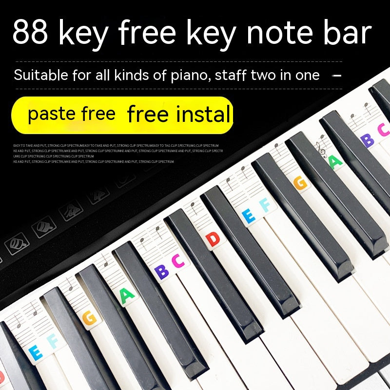 Stickers clavier Piano Note Bar 88 Key Staff