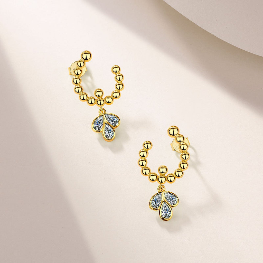 S925 Boucles d'oreilles perlées en argent sterling