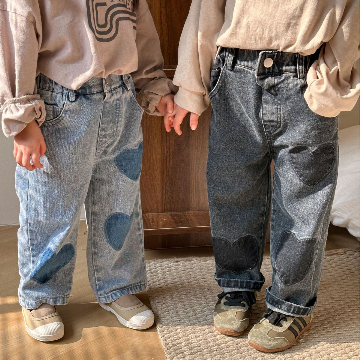 Enfants Jeans doux Pantalon droit Casual