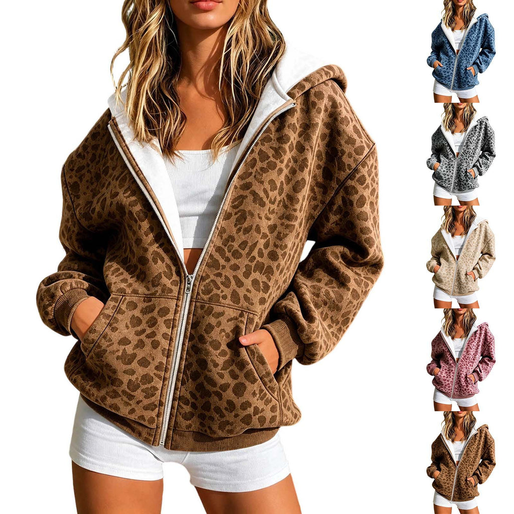 Veste de sweat-shirt zippé à capuchon pour femmes