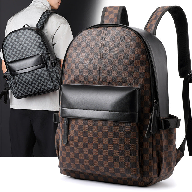 Tendances d'affaires vérifié sac à dos Tout-appariement Casual