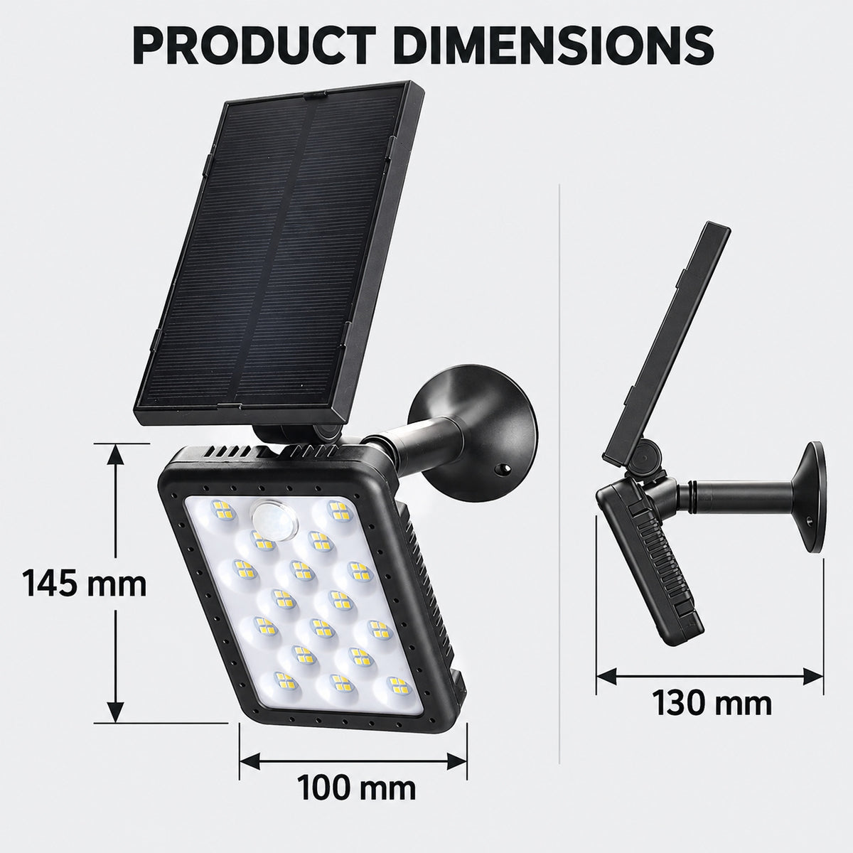 Capteur de mouvement rechargeable solaire LED lampe de travail 1500mAh pour auto W775A 1x 18650 Ba