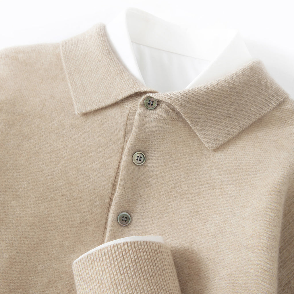 Hommes Polo-Neck Business-Casual Knitted Base Layer Arrivée