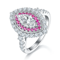 S925 Sterling Silver Marquise Moissanite Ring