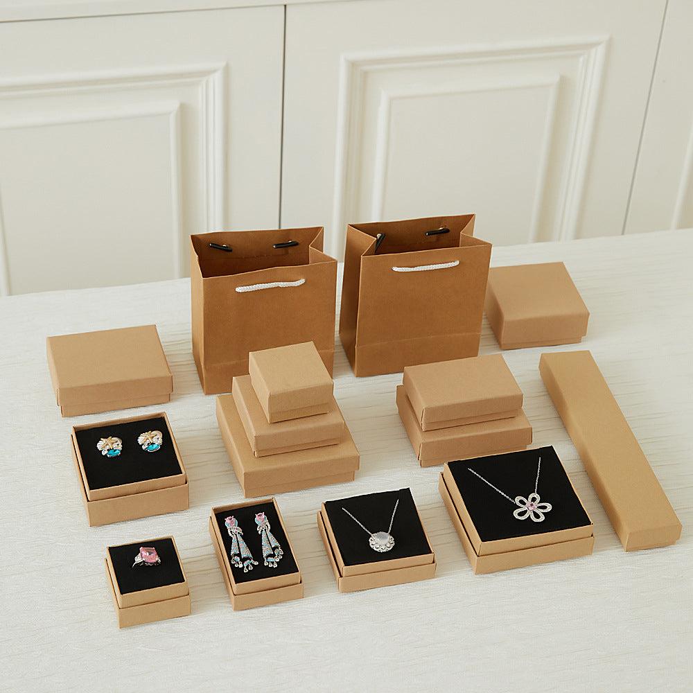 Boîte à bijoux en papier Kraft rétro emballage cadeau