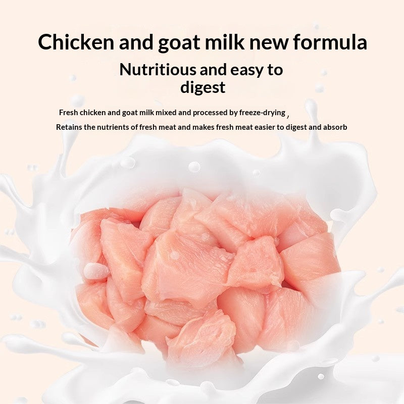 Aliments pour animaux de compagnie Bâtons de lait de chèvre séchés congelés et bâtonnets de poulet à croquer
