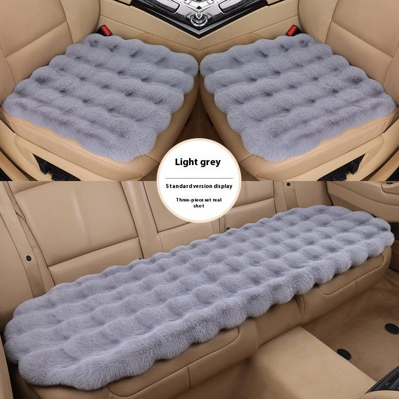Voiture Coussin Winter Bubble Velvet Lapin en peluche Ensemble de trois pièces sans dossier